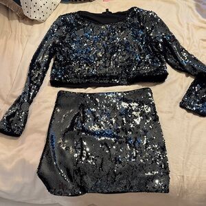 Dynamite Shimmering Black Sequin Ensemble